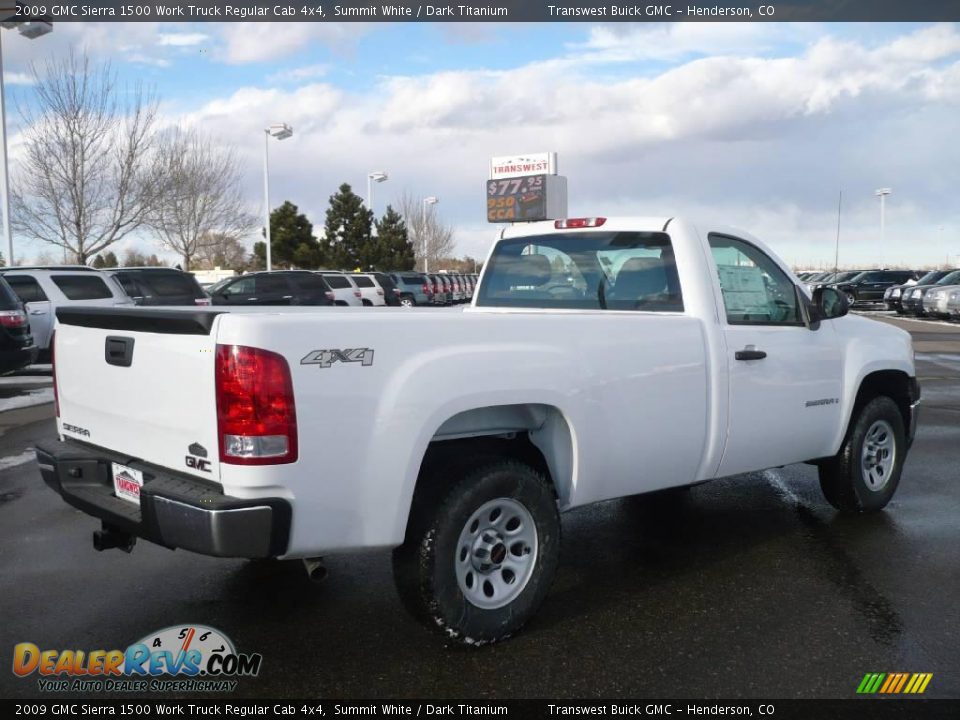 2009 GMC Sierra 1500 Work Truck Regular Cab 4x4 Summit White / Dark Titanium Photo #6