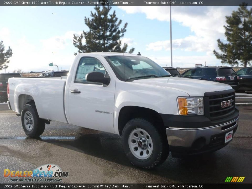 2009 GMC Sierra 1500 Work Truck Regular Cab 4x4 Summit White / Dark Titanium Photo #1
