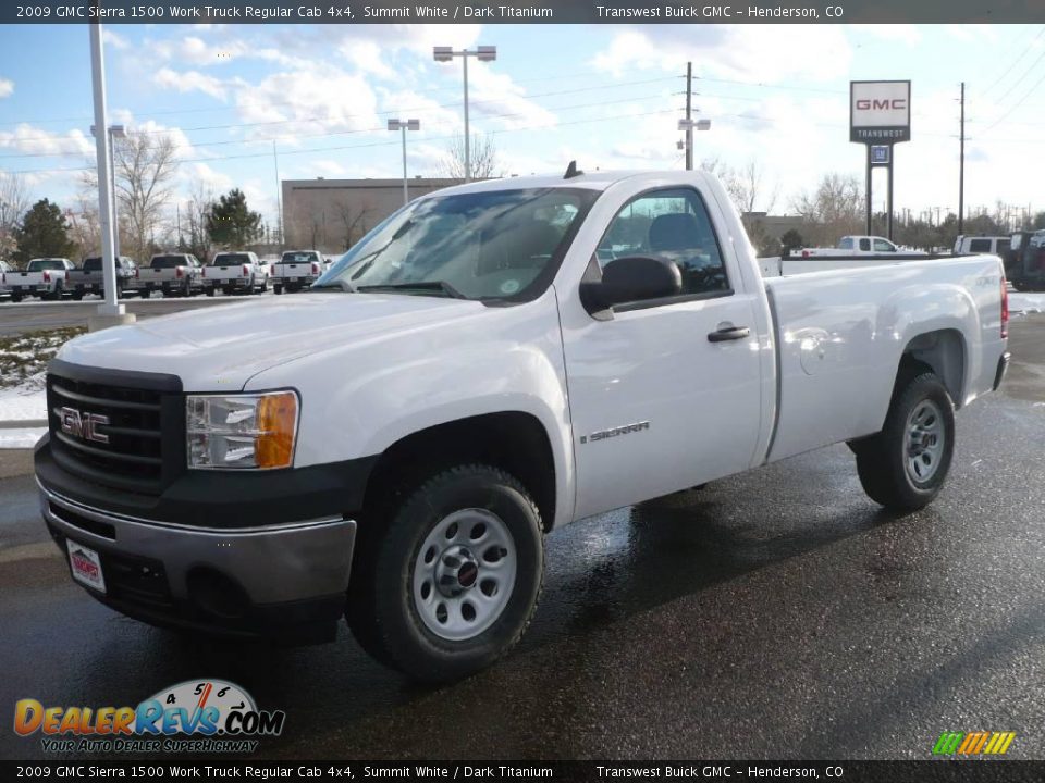 2009 GMC Sierra 1500 Work Truck Regular Cab 4x4 Summit White / Dark Titanium Photo #3