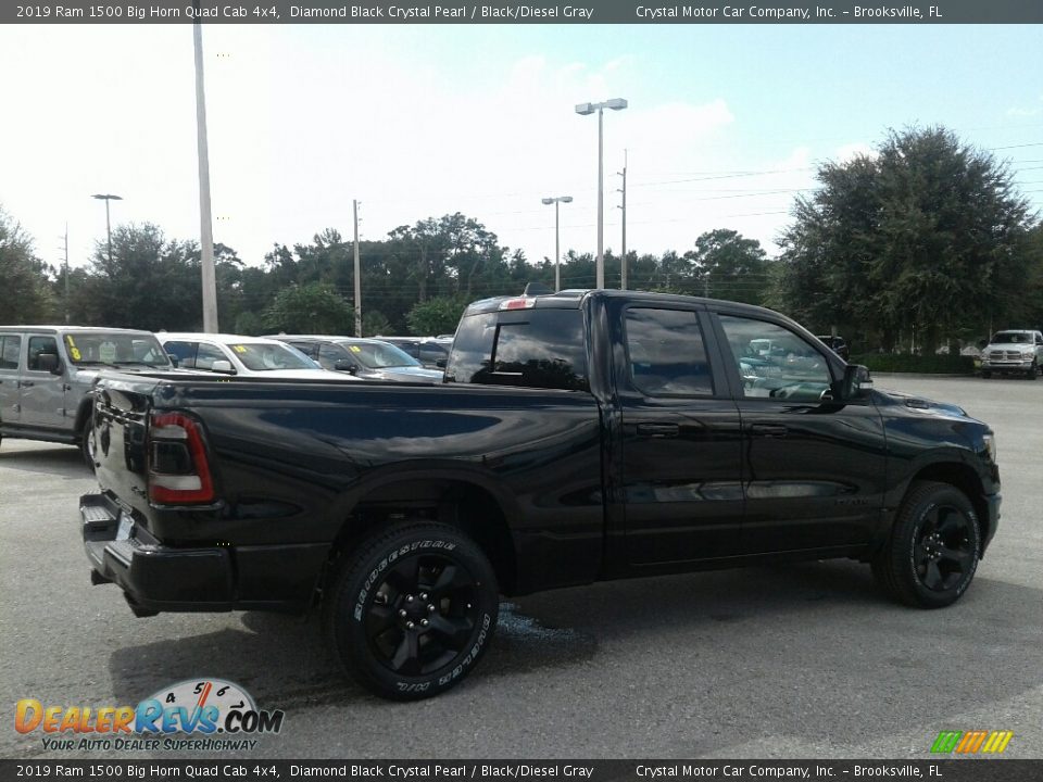 2019 Ram 1500 Big Horn Quad Cab 4x4 Diamond Black Crystal Pearl / Black/Diesel Gray Photo #5