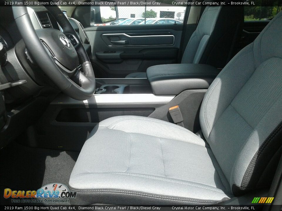 2019 Ram 1500 Big Horn Quad Cab 4x4 Diamond Black Crystal Pearl / Black/Diesel Gray Photo #9