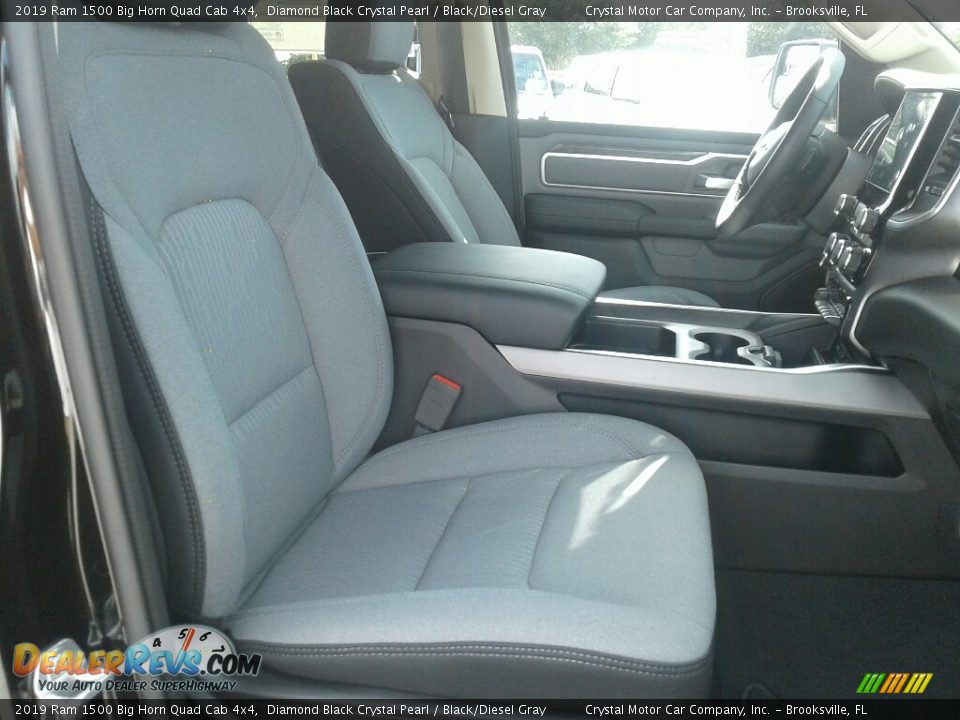 2019 Ram 1500 Big Horn Quad Cab 4x4 Diamond Black Crystal Pearl / Black/Diesel Gray Photo #12
