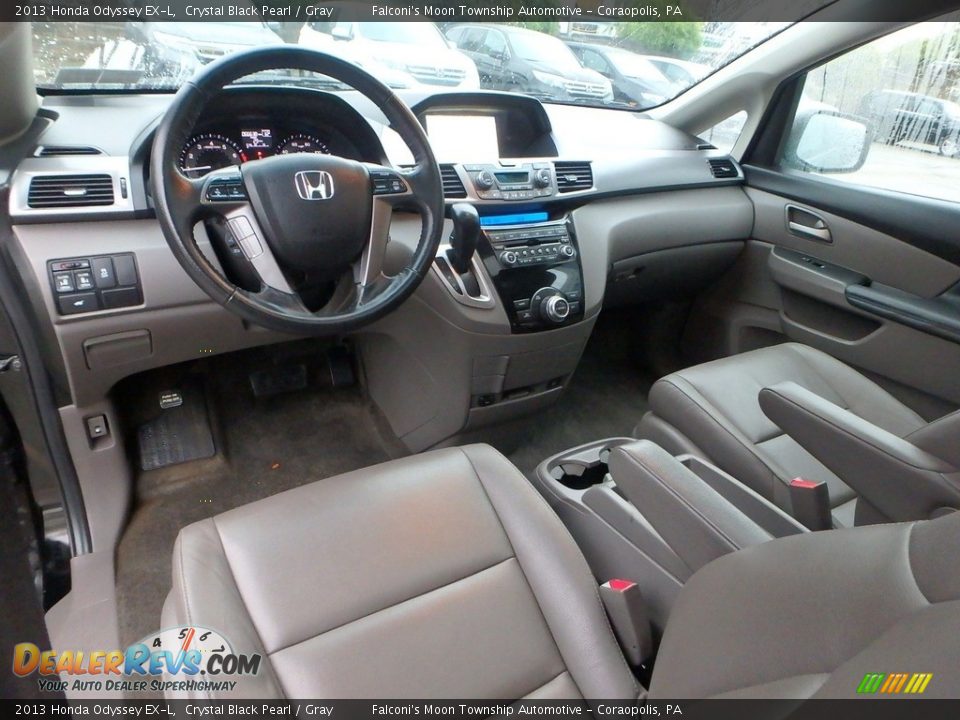 2013 Honda Odyssey EX-L Crystal Black Pearl / Gray Photo #17