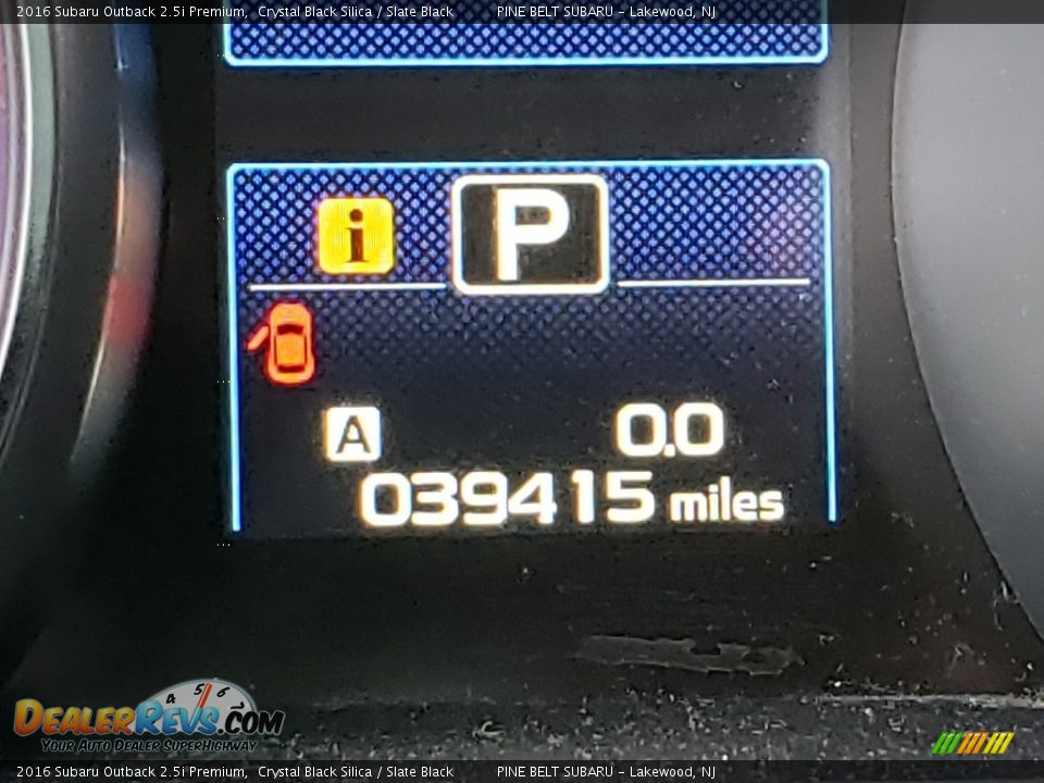2016 Subaru Outback 2.5i Premium Crystal Black Silica / Slate Black Photo #5
