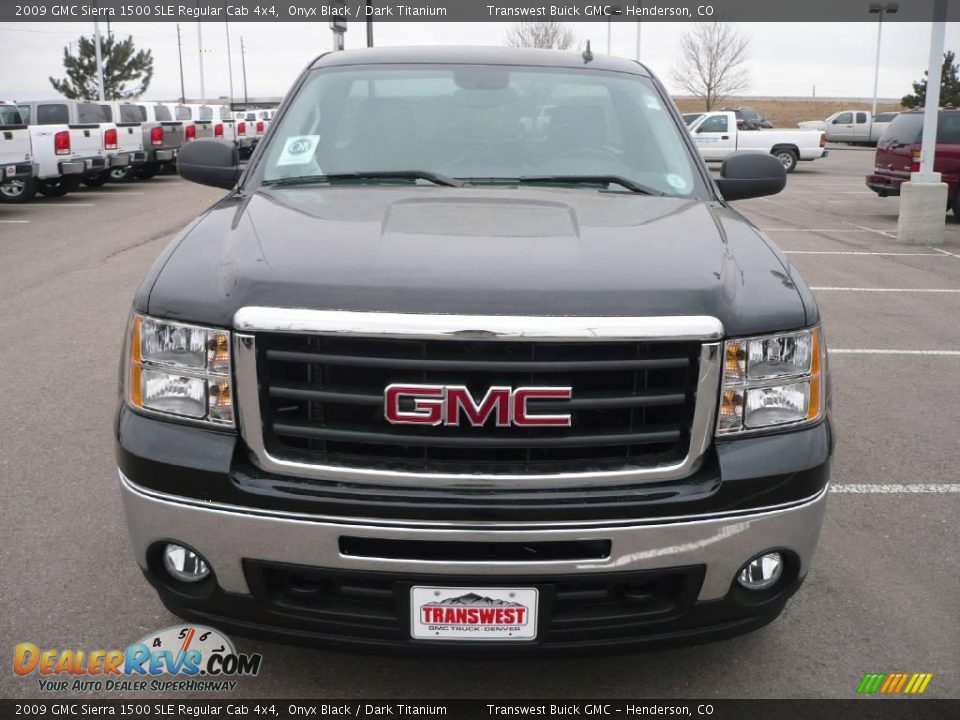 2009 GMC Sierra 1500 SLE Regular Cab 4x4 Onyx Black / Dark Titanium Photo #2