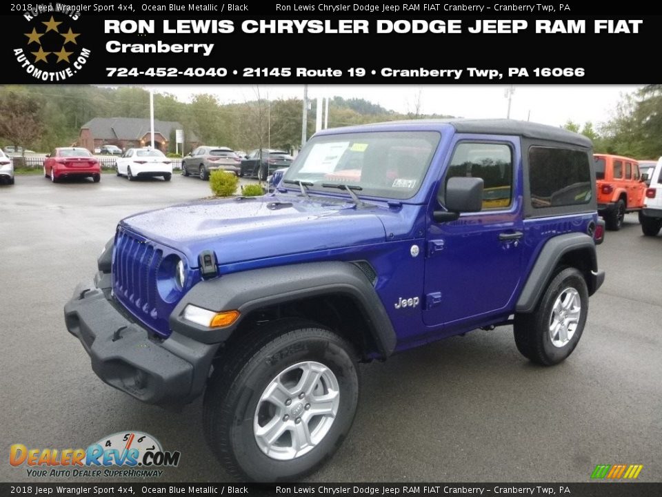 2018 Jeep Wrangler Sport 4x4 Ocean Blue Metallic / Black Photo #1