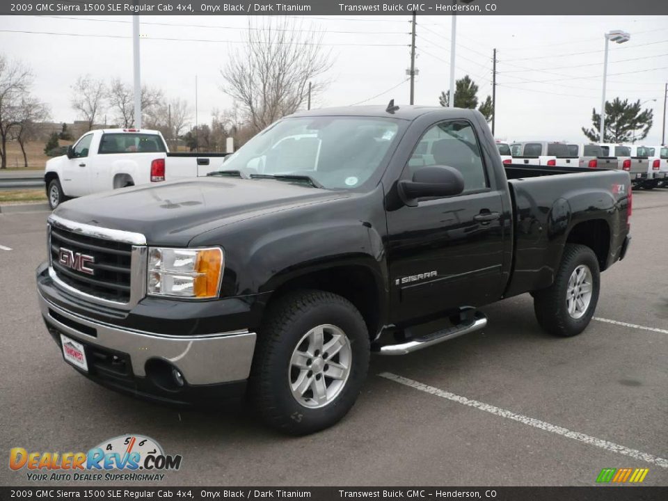 2009 GMC Sierra 1500 SLE Regular Cab 4x4 Onyx Black / Dark Titanium Photo #3