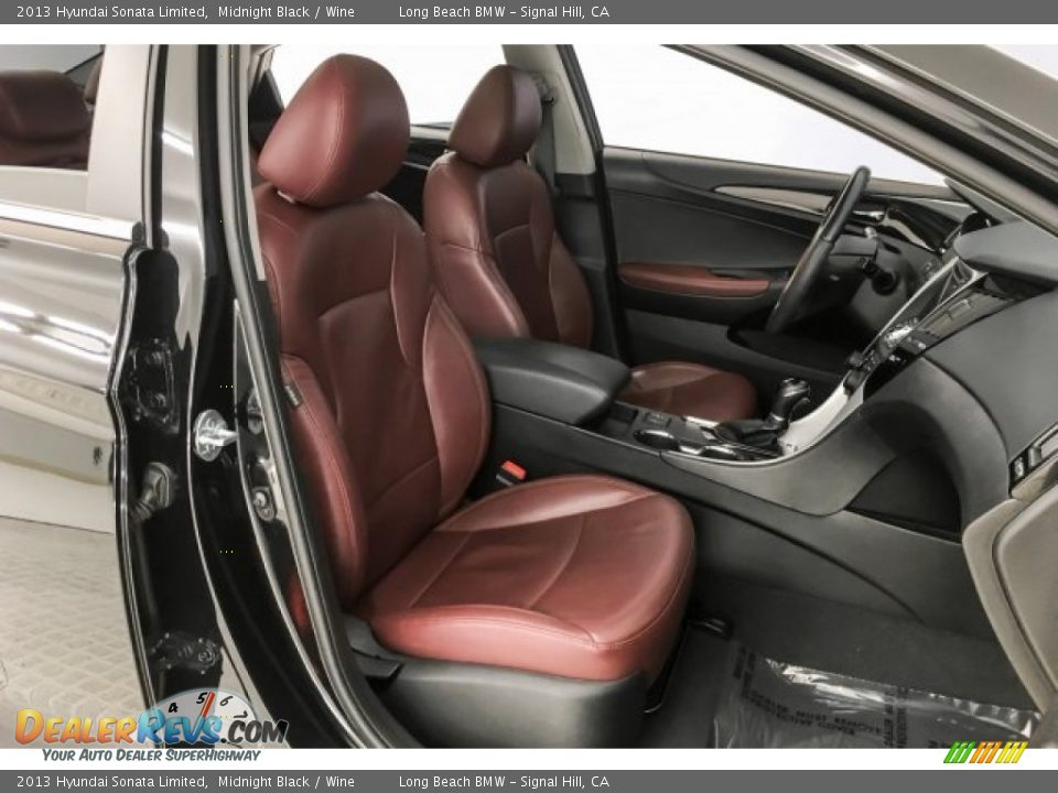 2013 Hyundai Sonata Limited Midnight Black / Wine Photo #6