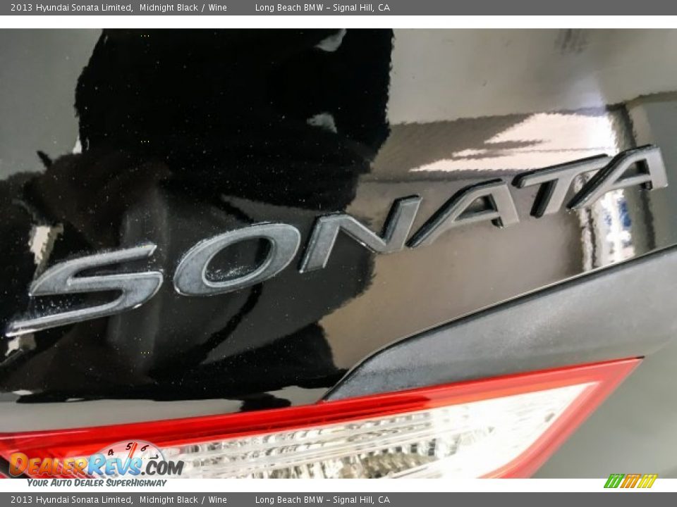 2013 Hyundai Sonata Limited Midnight Black / Wine Photo #7