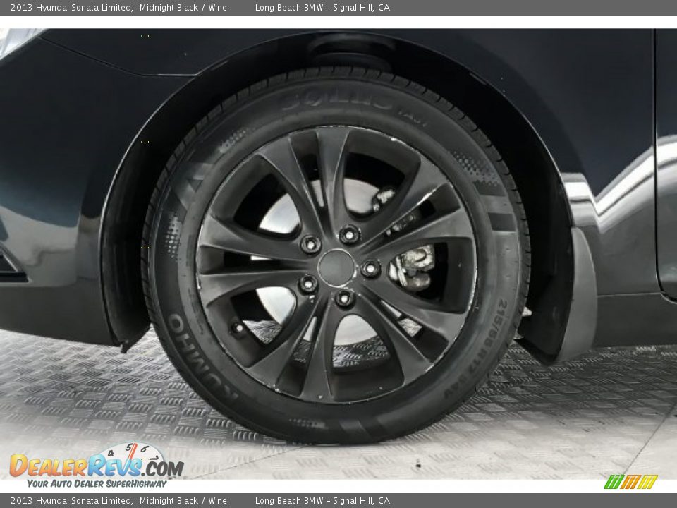 2013 Hyundai Sonata Limited Midnight Black / Wine Photo #8