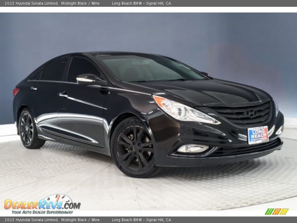 2013 Hyundai Sonata Limited Midnight Black / Wine Photo #12