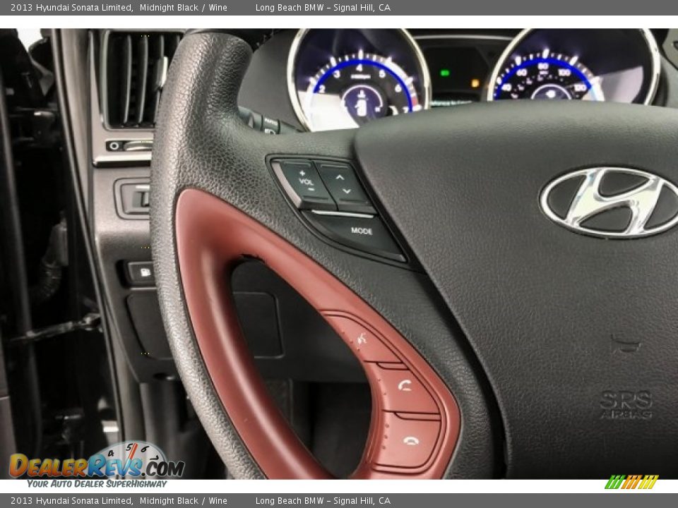2013 Hyundai Sonata Limited Midnight Black / Wine Photo #13