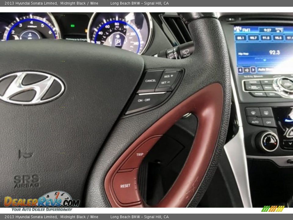 2013 Hyundai Sonata Limited Midnight Black / Wine Photo #14