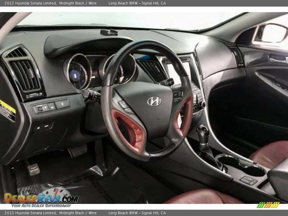 2013 Hyundai Sonata Limited Midnight Black / Wine Photo #18