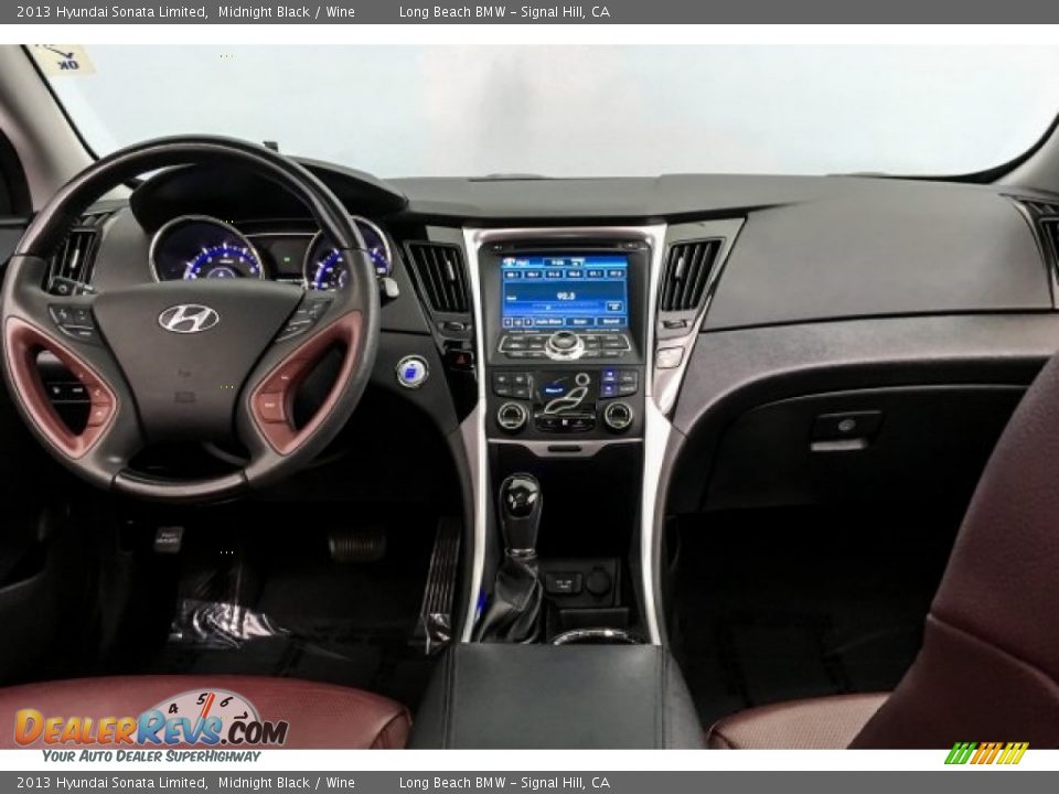 2013 Hyundai Sonata Limited Midnight Black / Wine Photo #21