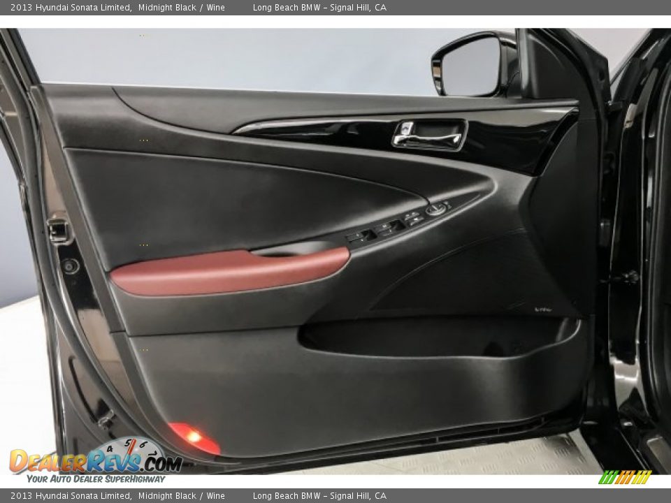 2013 Hyundai Sonata Limited Midnight Black / Wine Photo #22