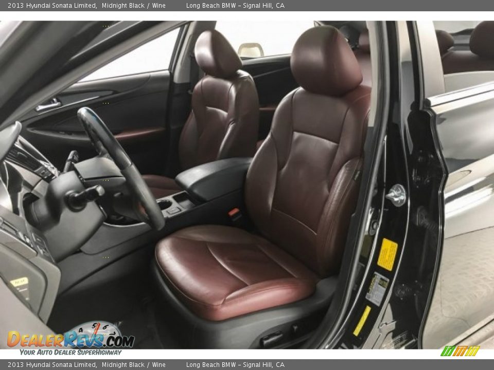 2013 Hyundai Sonata Limited Midnight Black / Wine Photo #23