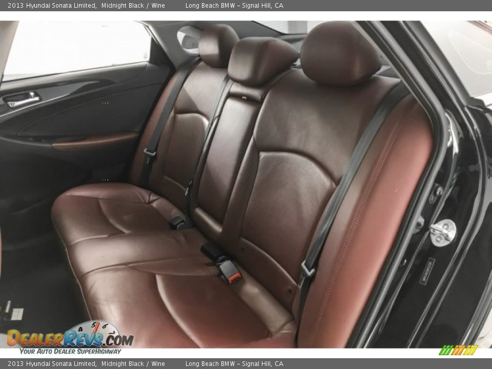 2013 Hyundai Sonata Limited Midnight Black / Wine Photo #24