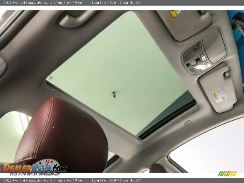 2013 Hyundai Sonata Limited Midnight Black / Wine Photo #28