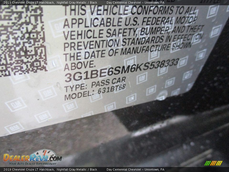 2019 Chevrolet Cruze LT Hatchback Nightfall Gray Metallic / Black Photo #14