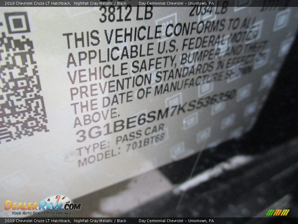 2019 Chevrolet Cruze LT Hatchback Nightfall Gray Metallic / Black Photo #14