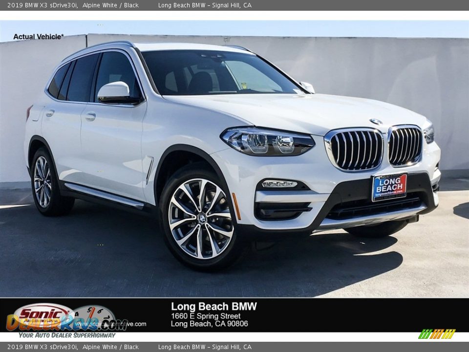 2019 BMW X3 sDrive30i Alpine White / Black Photo #1