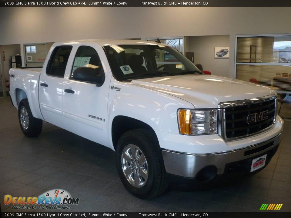 2009 GMC Sierra 1500 Hybrid Crew Cab 4x4 Summit White / Ebony Photo #1