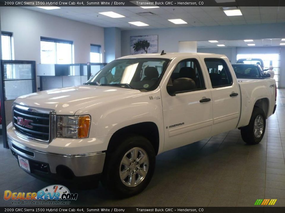 2009 GMC Sierra 1500 Hybrid Crew Cab 4x4 Summit White / Ebony Photo #3