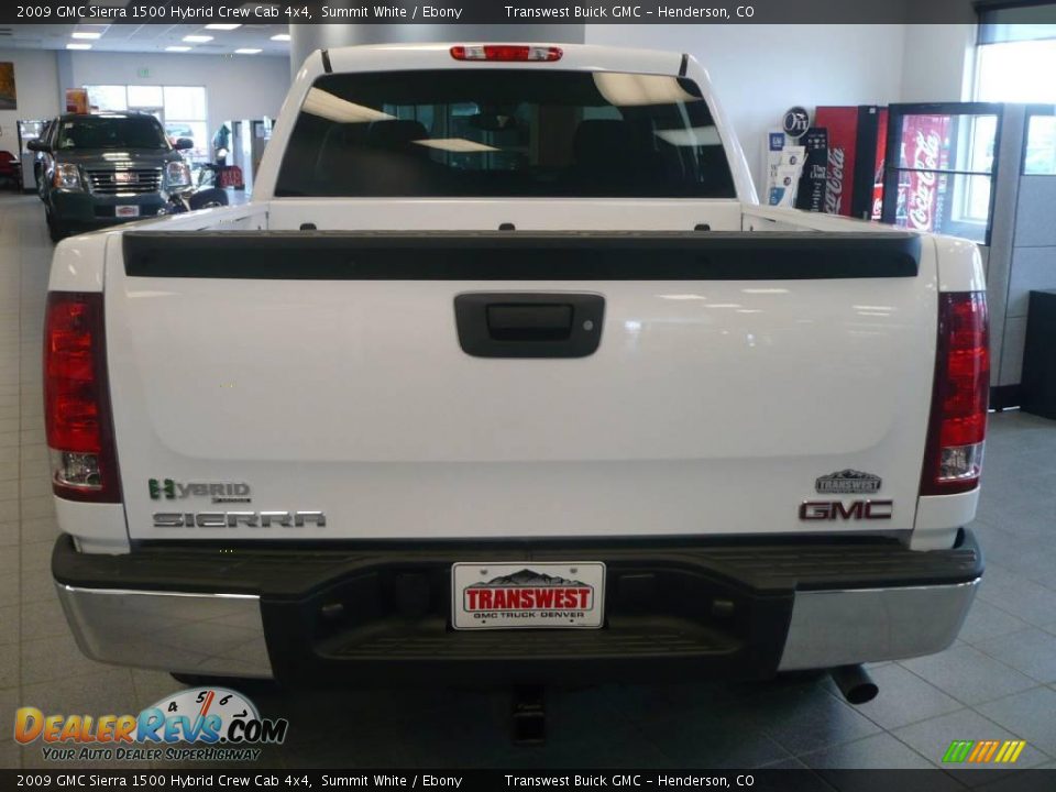 2009 GMC Sierra 1500 Hybrid Crew Cab 4x4 Summit White / Ebony Photo #4