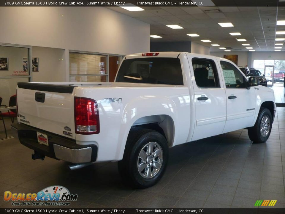 2009 GMC Sierra 1500 Hybrid Crew Cab 4x4 Summit White / Ebony Photo #5