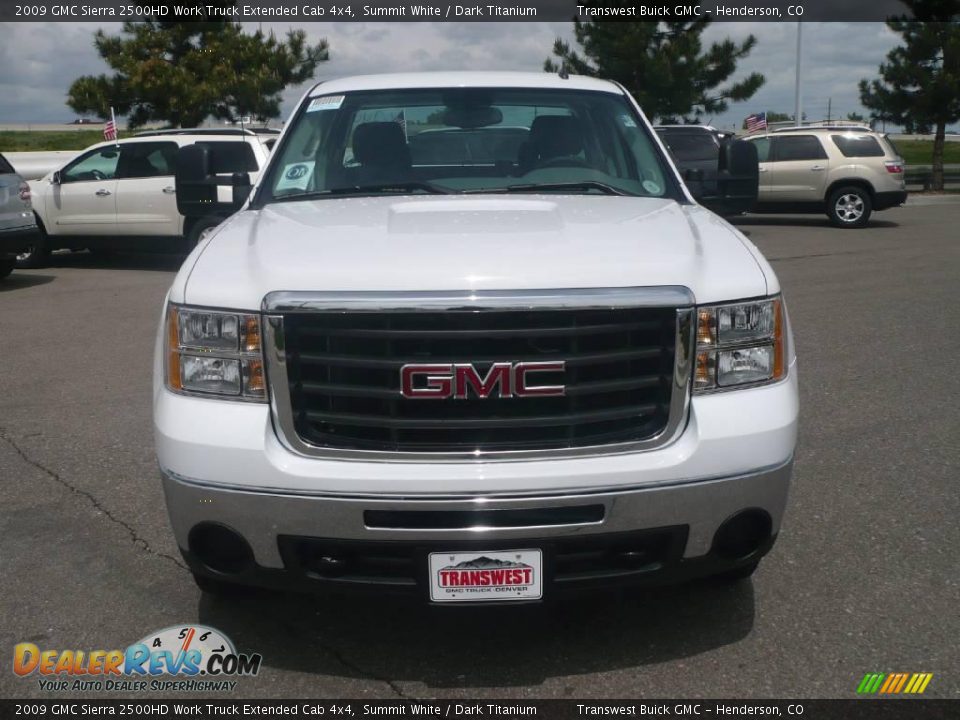 2009 GMC Sierra 2500HD Work Truck Extended Cab 4x4 Summit White / Dark Titanium Photo #2