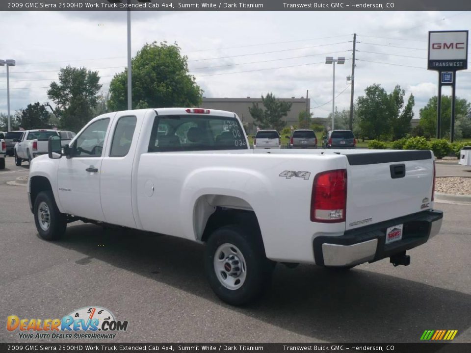 2009 GMC Sierra 2500HD Work Truck Extended Cab 4x4 Summit White / Dark Titanium Photo #4