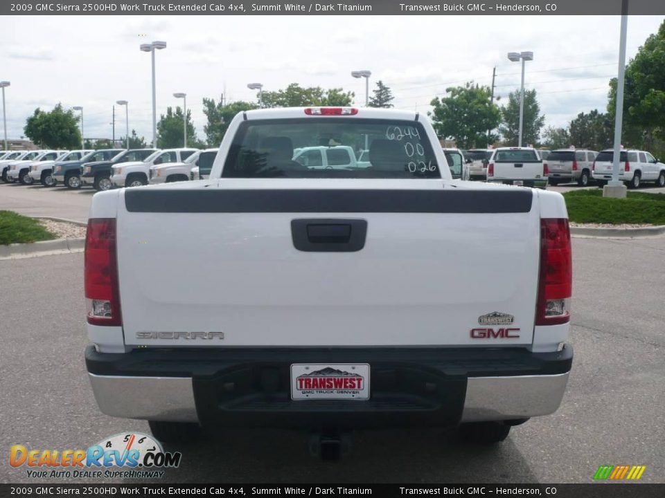 2009 GMC Sierra 2500HD Work Truck Extended Cab 4x4 Summit White / Dark Titanium Photo #5