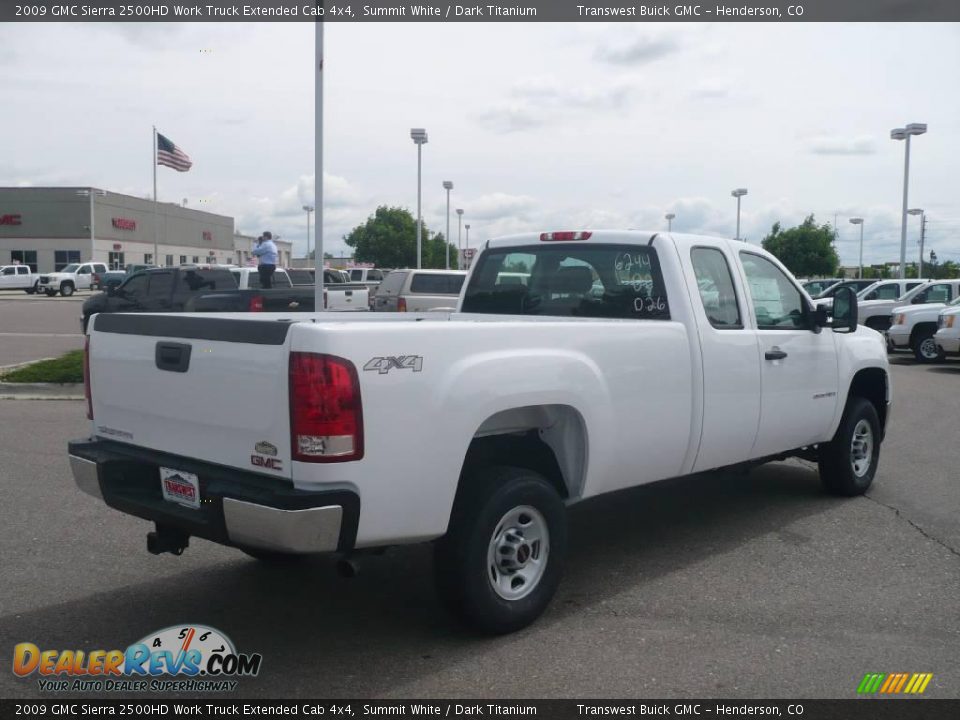 2009 GMC Sierra 2500HD Work Truck Extended Cab 4x4 Summit White / Dark Titanium Photo #6