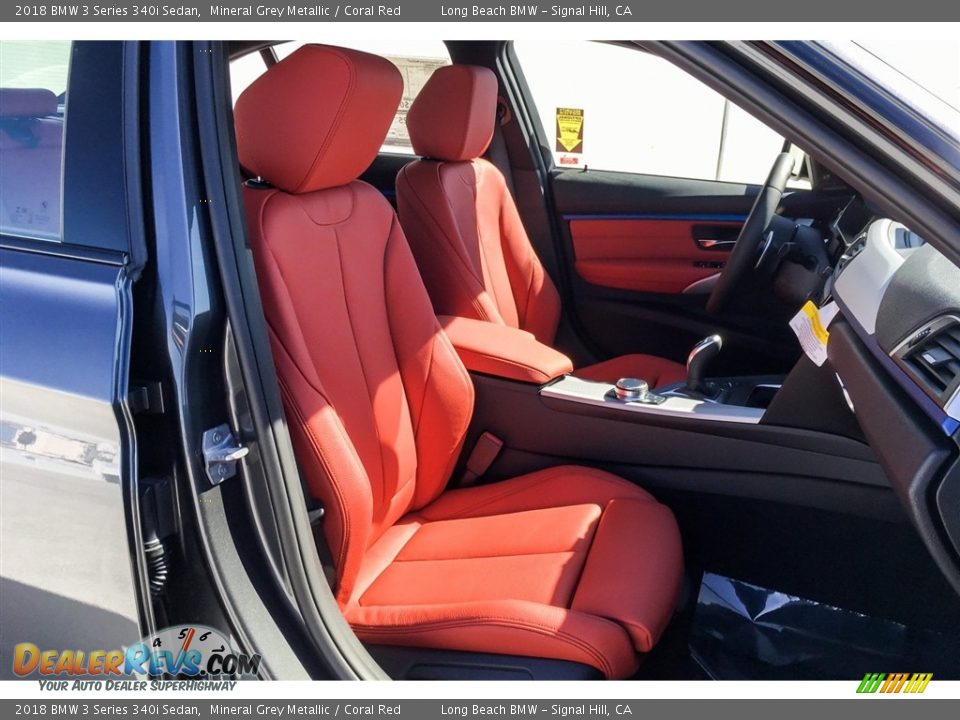 2018 BMW 3 Series 340i Sedan Mineral Grey Metallic / Coral Red Photo #5