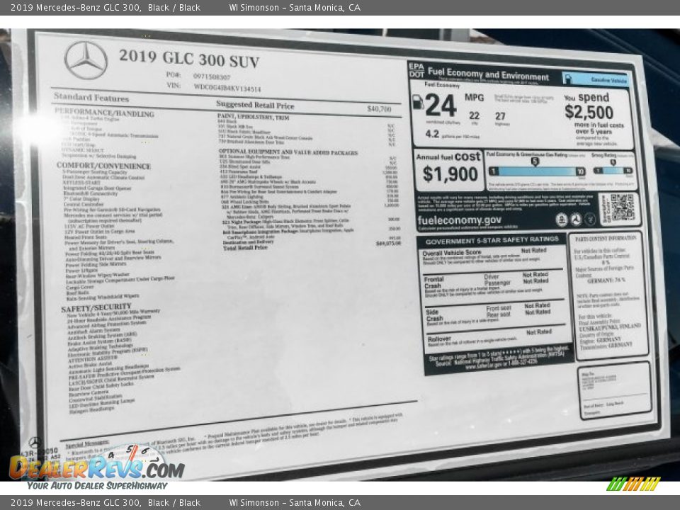 2019 Mercedes-Benz GLC 300 Black / Black Photo #10