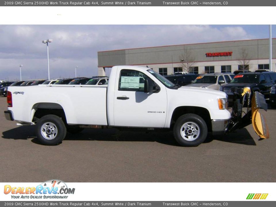2009 GMC Sierra 2500HD Work Truck Regular Cab 4x4 Summit White / Dark Titanium Photo #2