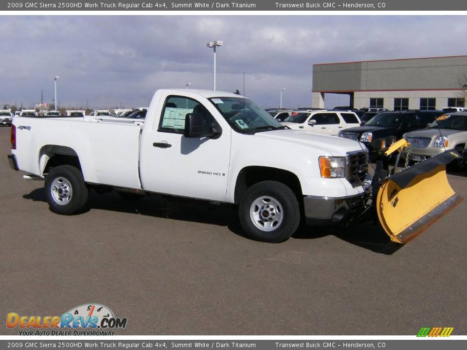 2009 GMC Sierra 2500HD Work Truck Regular Cab 4x4 Summit White / Dark Titanium Photo #3
