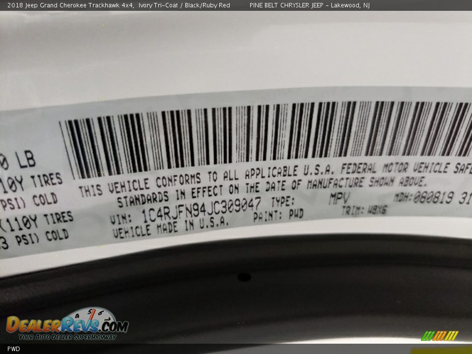 Jeep Color Code PWD Ivory Tri-Coat