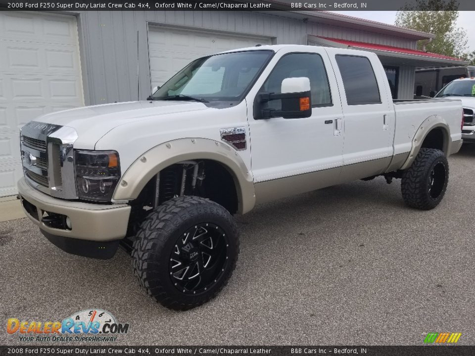 2008 Ford F250 Super Duty Lariat Crew Cab 4x4 Oxford White / Camel/Chaparral Leather Photo #1