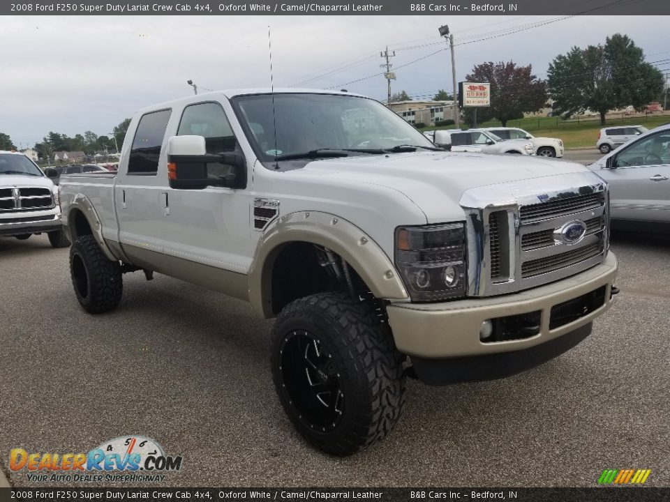 2008 Ford F250 Super Duty Lariat Crew Cab 4x4 Oxford White / Camel/Chaparral Leather Photo #6