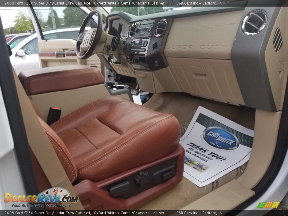 2008 Ford F250 Super Duty Lariat Crew Cab 4x4 Oxford White / Camel/Chaparral Leather Photo #20