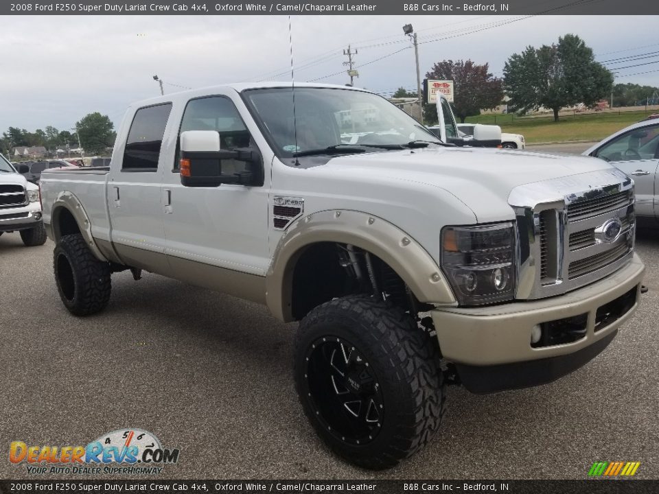 2008 Ford F250 Super Duty Lariat Crew Cab 4x4 Oxford White / Camel/Chaparral Leather Photo #26