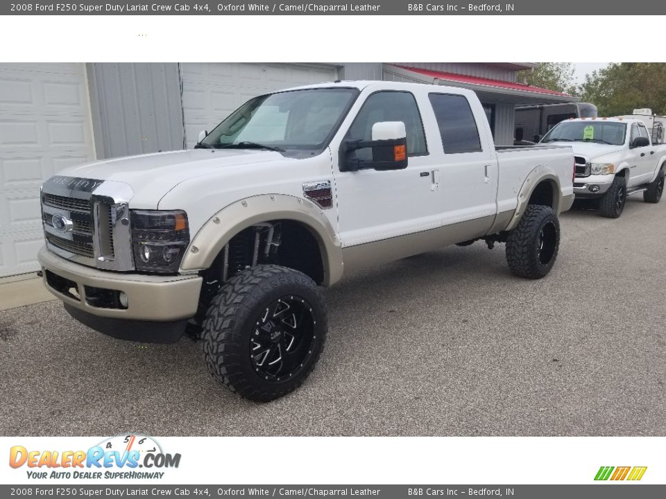 2008 Ford F250 Super Duty Lariat Crew Cab 4x4 Oxford White / Camel/Chaparral Leather Photo #31