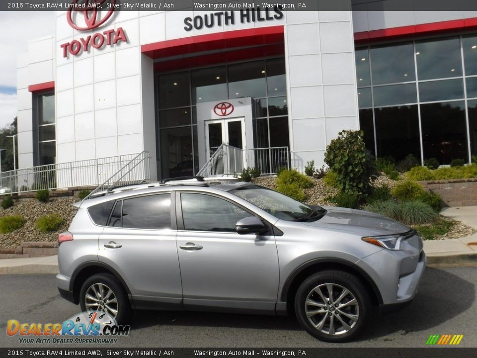 2016 Toyota RAV4 Limited AWD Silver Sky Metallic / Ash Photo #2