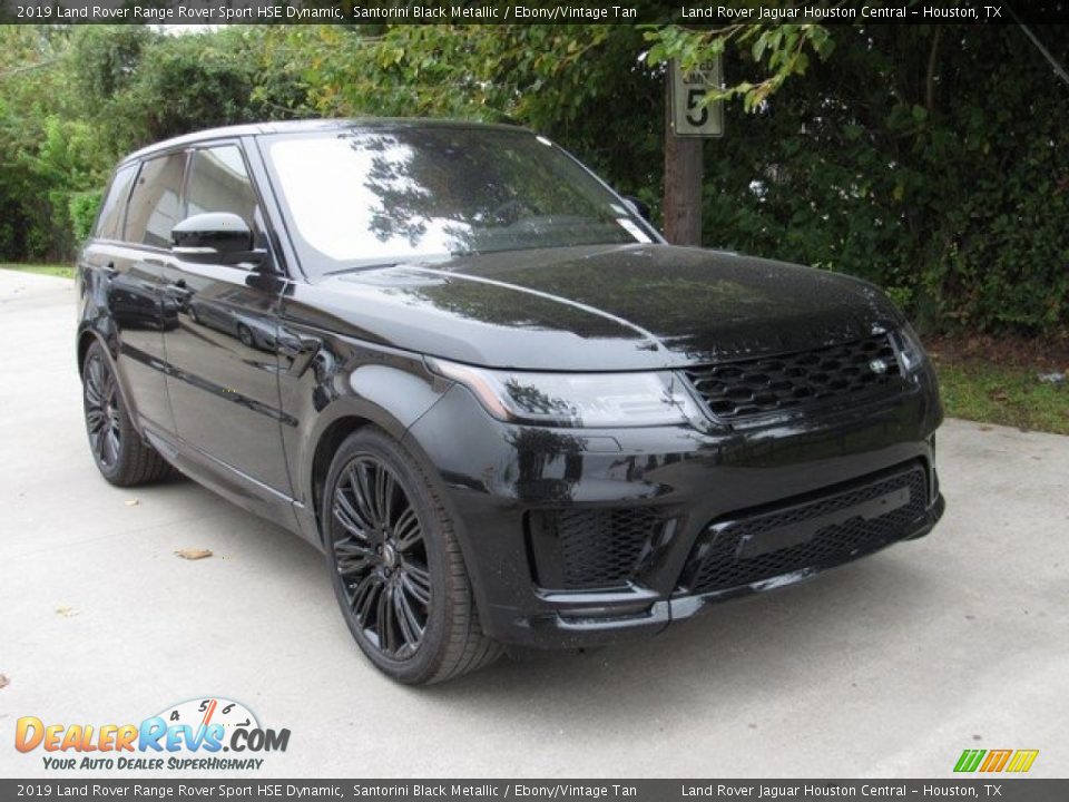 2019 Land Rover Range Rover Sport HSE Dynamic Santorini Black Metallic / Ebony/Vintage Tan Photo #2
