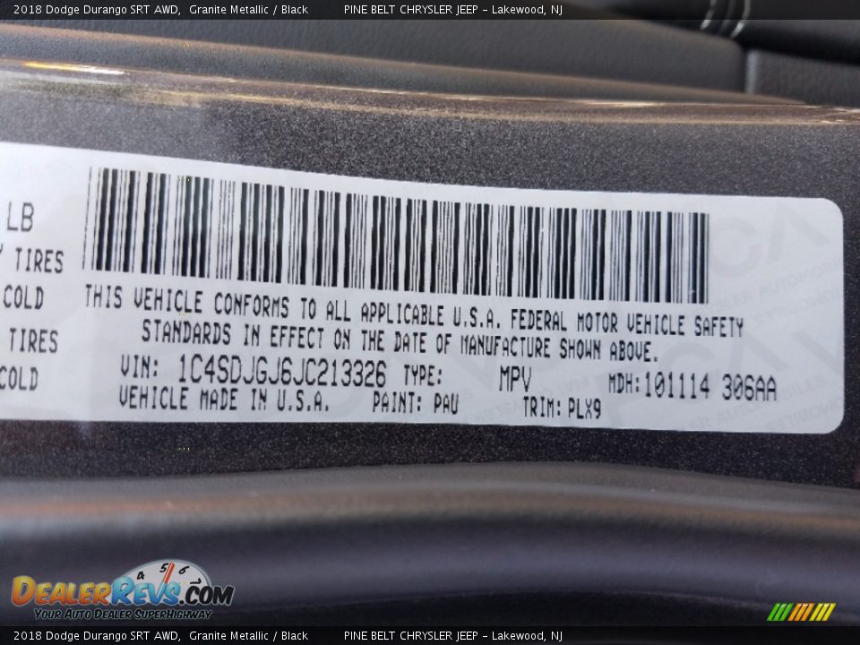 2018 Dodge Durango SRT AWD Granite Metallic / Black Photo #29