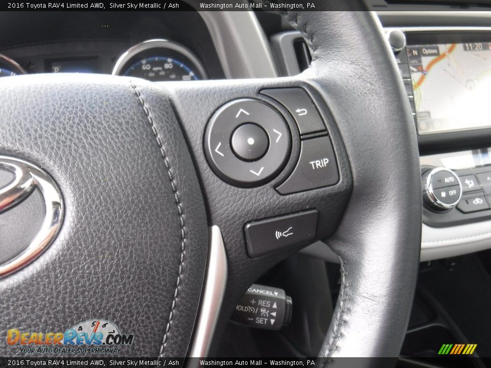 2016 Toyota RAV4 Limited AWD Silver Sky Metallic / Ash Photo #22