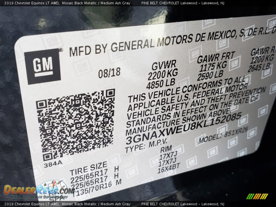 2019 Chevrolet Equinox LT AWD Mosaic Black Metallic / Medium Ash Gray Photo #9