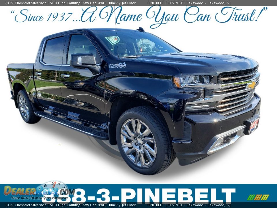 2019 Chevrolet Silverado 1500 High Country Crew Cab 4WD Black / Jet Black Photo #1